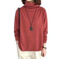 Women Top Stylish Pile Collar Solid Color T-shirts Soft Comfortable Long Sleeve Pullover for Autumn Winter 3XL brown