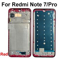Middle Frame Housing For Xiaomi Redmi Note 7 7Pro 8 8Pro 8T Middle Frame Bezel Plate Cover Rear Bezel Plate Chassis Replacement Note7 7Pro Red gray