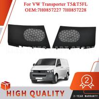 For VW Transporter T5&T5FL Dashboard Speaker Grille Set - Left & Right ABS Plastic Black Cover 7H0857227 & 7H0857228 black