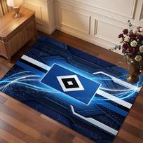 Hamburger SV Football Print Crystal Velvet Rug, Comfortable Water Absorbent Non Slip Indoor Floor Carpet 50cmx80cm