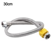 Stainless Steel Flexible Braided Hose 1/2 Inch Leak-Proof Faucet Water Pipe Universal Interface 30-200cm Explosion-Proof Hose gray