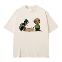 Rapper Mf Doom MM FOOD Cartoon Printed T Shirt Men Women Hip Hop Oversized T-shirt Men's Casual XXXXL beige