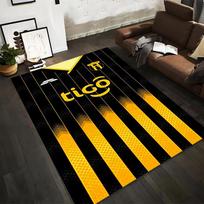 Black and Yellow Striped Design Rug Non-slip rug suitable for living room and bedroom sofas 40x60cm( 15x23in ) white