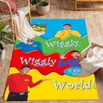 Wiggles Band Performance Area Rug Suitable for Outdoor Dining Room Decorate room Living Rooms Anti-slip Rug Anime Office Decor Spiritual Gift 80cmx120cm