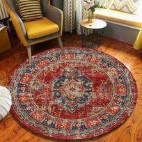 Round Living Room Rug Modern Washable Area Rug for Bedroom Dining Room Office Circle Boho Carpet  Entryway Kitchen Circular Rugs 120X120CM