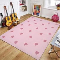 Aesthetic Pink Heart  Swirl Area Rug Carpet Mat Collection Non-Slip Easy Clean Large Size for Bedroom Living Room Home Decor 50x80cm white