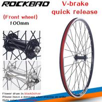 ROCKBAO 24 26 colių kalnų dviračio ratų komplektas V stabdžių tipo / Kasetės tipo 2 guoliai 100X135mm 26er MTB 27.5 colio dviračio ratas 27.5 front QR