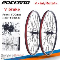 ROCKBAO 24 26 colių kalnų dviračio ratų komplektas V stabdžių tipo / Kasetės tipo 2 guoliai 100X135mm 26er MTB 27.5 colio dviračio ratas 27.5 axle Pair