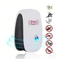 Powerful Ultrasonic Pest Repeller Safe Electronic Insect Control Effective Against Mosquitoes, Rats, Cockroaches & Family Pests EU white