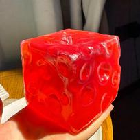 Coconut Oil Cheese Cube Stress Ball Shapeable Non-Sticky Squeeze Fidget Toy For Office Worker Stress Relief Holiday Gift