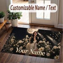 Custom Name Crystal Velvet Rug,Lana Del Rey Comfortable Anti Slip Floor Mat For Room Decoration 40cmx60cm
