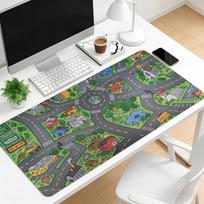 Kids Cartoon Town Road Map Desk Surface Color Gaming Area Non Slip Rubber Extended Keyboard Space Laptop Office Workstation Zone 800x300x2mm