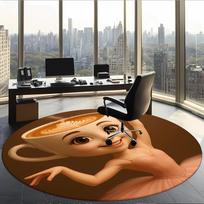 Ballerina Cappuccina (1) Round Office Rug Decorative Floor Rug for Office Bedroom Living Room and Home Space 120cmx120cm