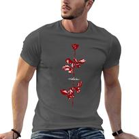 Violator Red Depeche Mode Marškinėliai Klasikinis Spaudinys Trumpomis Rankovėmis 4XL black