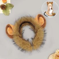 Lion Ears Headband Tail Set Halloween Costume Party Animal Dress Up Plush Accessory Savanna Lion Headband - Golden Yellow brown