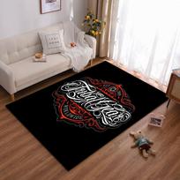 Tribal Gear Logo with Ornate Design, Black Rug Non-slip rug suitable for living room and bedroom sofas 100x120cm( 39x47in )