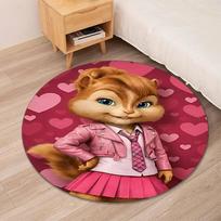 Alvin and the Chipmunks Printed Round Rug Carpet Chair Rug Area Rug Entryway Doormats,for Office Chair Living Room Bedroom Kitchen Room. 100cmx100cm