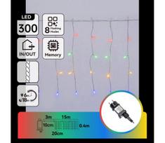 Aigostar - LED Lauko kalėdinė girlianda 300xLED/8 funkcijų 18x0,4m IP44 įvairiaspalvė