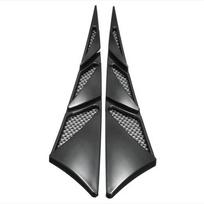 2Pcs Simulation Car Hood Decor Vent Both Side Air Flow Sticker Black Universal black