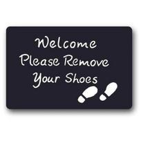 1pcs Please Remove Your Shoes Pattern Welcome Rug Kitchen Bathroom Entrance Doormat Non-slip Bedroom Decor Rug Floor Mats 30x50cm white