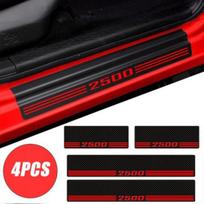 4pcs For GMC Sierra 2500 Carbon Fiber Leather Cab Door Sill Protector Cover Red red