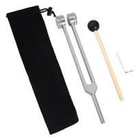 Gydomasis kamertonas su flaneliniu dangteliu ir plaktuku 128 Hz gydymo instrumentas Gydomasis kamertonas Geras gydymo instrumentas sidabras