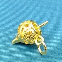 DIY Pearl & Beeswax Pendant Holder - Carved Gourd Necklace Accessory yellow