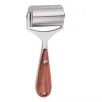 A25F-Pear Wood Handle Leather Roller Glue Edges Laminating Wheel Craft Handmade Smoother Creaser Tool Steel Iron Roll white