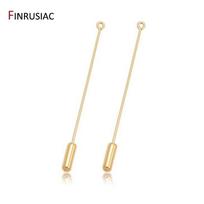 14K Real Gold Plated 65mm Safety Pins Stopper Loop Brooch Base for DIY Brooch Jewelry Making Supplies 2 pcs beige