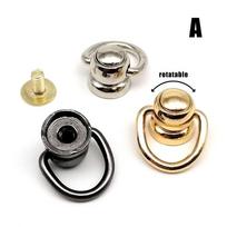 10pcs/pack Screwback Rivet Stud with O Ring for Leather Bag Ball Nail Metal Zinc-alloy Phone Case Accessory Screw Back silver-B beige