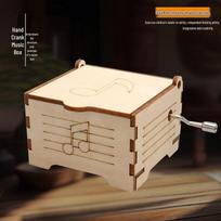 DIY Hand-Crank Music Box Kit for Students: STEM Educational Science Experiment and Teaching Aid beige