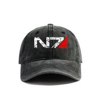 Mass Effect N7 Kepurės su snapeliu Dėvėtos kepurės Kepurė Vyrams Moterims Retro Lauko Vasarinė Reguliuojama N7 Kepurės Madinga Universali Trendinė Adjustable black