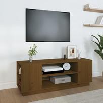 Vidaxl Szafka Pod Tv, Miodowy Brąz, 110X35X40,5Cm, Lite Drewno Sosnowe
