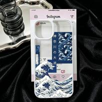 Japan The Great Wave Of Kanagawa Phone Case For iPhone 15 17 Pro 16 14 13 12 11 XR XS Max 7 8Plus Fashion Clear Shockproof Cover iPhone17 white