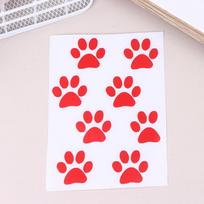 MTB and Road Bikes Cat Paw Reflective Stickers; DIY E-Bike Frame, Bicycle, and Moto Helmet Vinyl Decal Accessories red