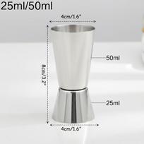 Stainless Steel Jigger Shot Glass Cocktail Measuring Cup Bar Tool 15ml 30ml 25ml 50ml Ideal for Bartending and Home Use white