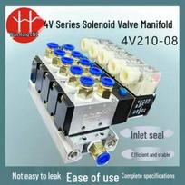 Pneumatic Control Solenoid Valve Cylinder Controller Manifold 4V210-08 4-valve bank AC220V