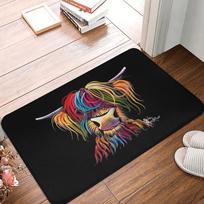 1PC Highland Cow Pattern Door Mats Kitchen Rugs Non-Slip Pop Design Living Room Rugs Bath Mat Carpet for Home Sink Laundry Decor 40X60CM