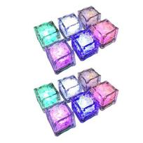 Swimming Pool Party Lights 12Pcs Glowing Ice Cubes, Water Activated Color Changing LED Lights, Waterproof Cubes Submersible Bar Drink Decor