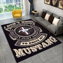 Retro M-Mustang Racing Car Non-Slip Area Rug for Living Room,Bedroom,Playroom,Soft Carpet Floor Mat Home Decor Rug  Room 80x120cm gray