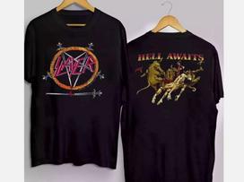 SALE Slayer Hell Awaits Two Sides Unisex T-Shirt XXL brown