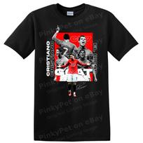 GOAT Soccer Legend T Shirt Cristiano Ronaldo Fan Tee Red Graphic Design XXL gray