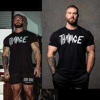 THAVAGE Chris Fitness Training Gym Leisure T-Shirt Men's and Women's Luxury Brand XXXL gray