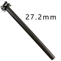 Ultra-Light Carbon Fiber Bicycle Seatpost Straight Head Fixed Gear Road MTB 27.2mm 30.9mm 31.6mm 27.2mm x 400mm black