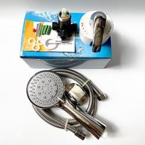 Wall-Mounted Electric Shower Set: Mixer Valve, Shower Head, Hot/Cold Switch, Exposed Type Parts Catalog black