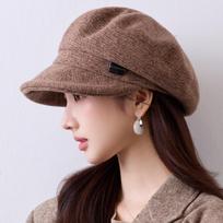 Women S Autumn Winter Vintage Newsboy Baseball Cap Large Face Slimming Hat One Size black