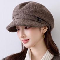 Women S Autumn Winter Vintage Newsboy Baseball Cap Large Face Slimming Hat One Size gray