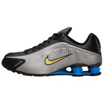 Nike Shox R4 Brazil Men Sneakers Black Canaray-Metallic-Pewter-Light-Photo-Blue-White IO8134-001 43 gray