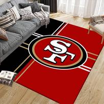 San Francisco 49ers Flannel Pattern Square Carpet,Area Rug,Carpet Rug for Living Room Bedroom Sofa Playroom Decor,Non-slip Floor Mat 80x120cm( 31x47in)