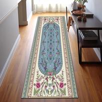 Vintage Floral Runner Rug with Ornate Botanical Pattern Non Slip Hallway Rug Elegant Traditional Long Narrow Floor Rugs 50x150CM